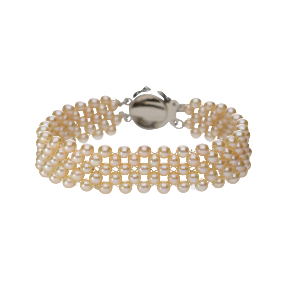 Zigzag Peach Pearl Bracelet