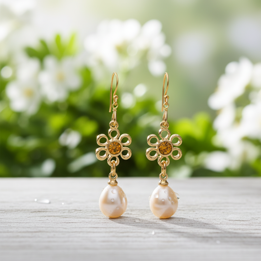 Peach Pearl Earring