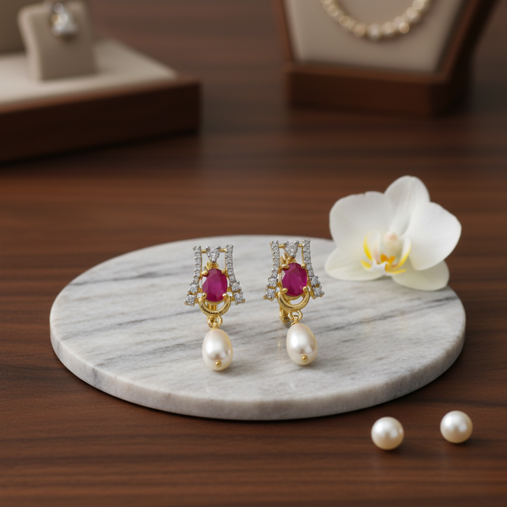 Classic Cream Round Pearl Stud Earrings