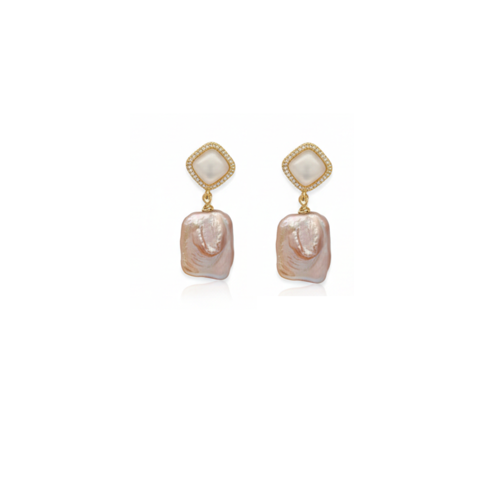 Baroque Shape Pearl Studs
