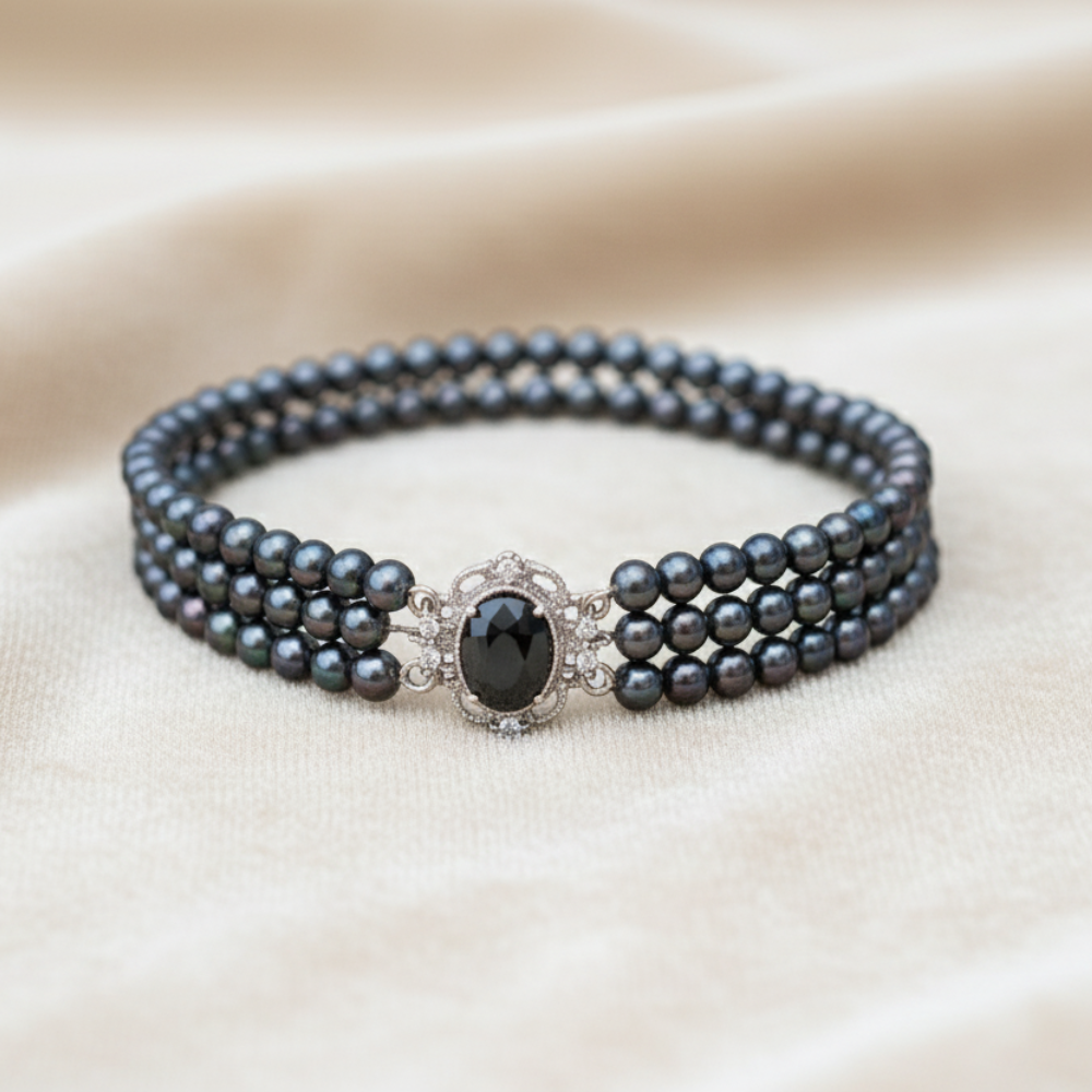 Fresh Water Black Colour Pearl Bracelet