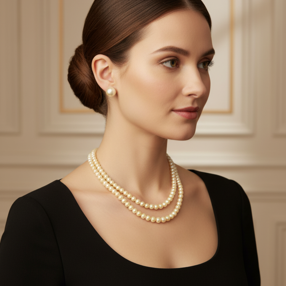 Timeless Fresh Water Yellow Colour Pearl  Set