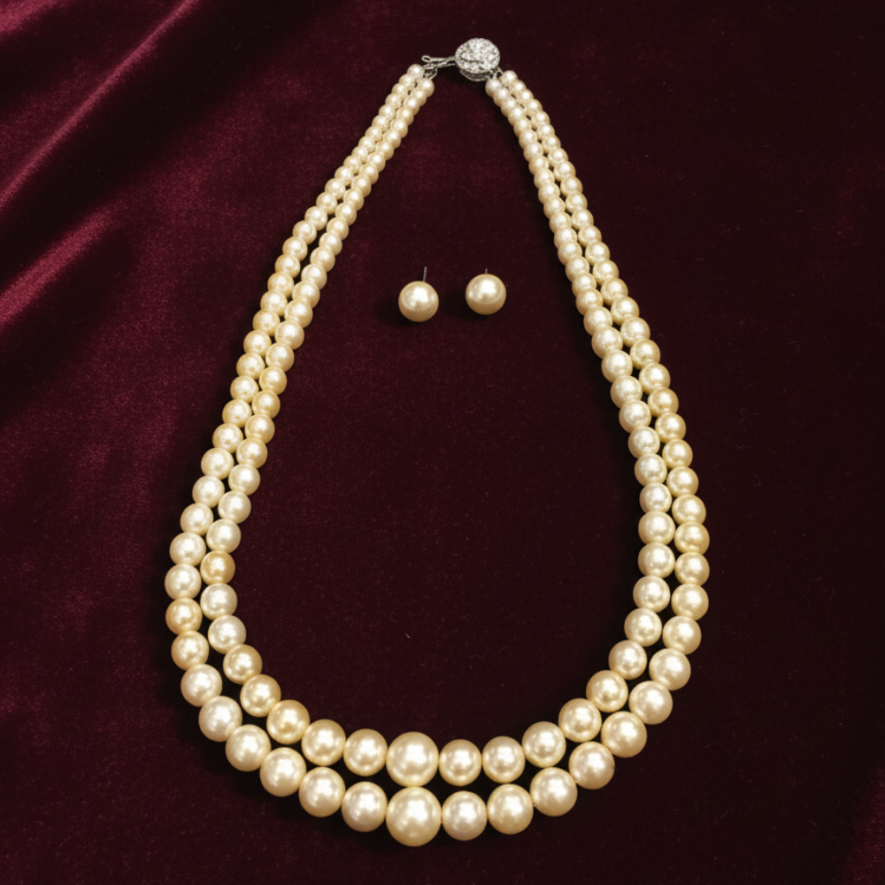 Timeless Fresh Water Yellow Colour Pearl  Set