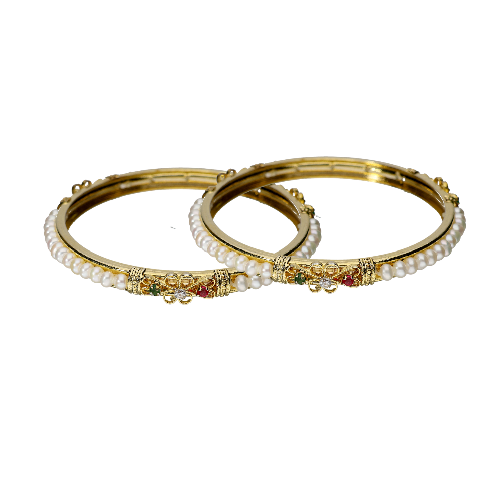 Single Line White Pearl Bangle