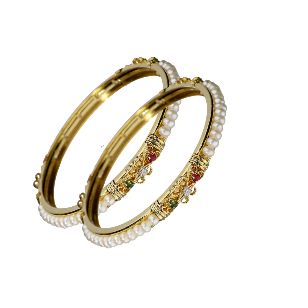 Single Line White Pearl Bangle