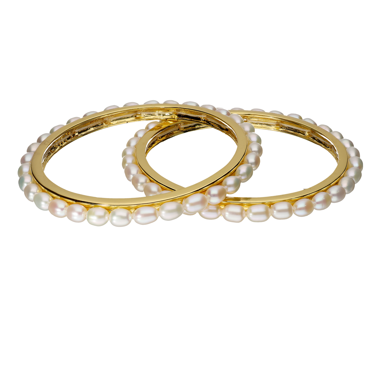 White Oval Shape Pearl Bangle