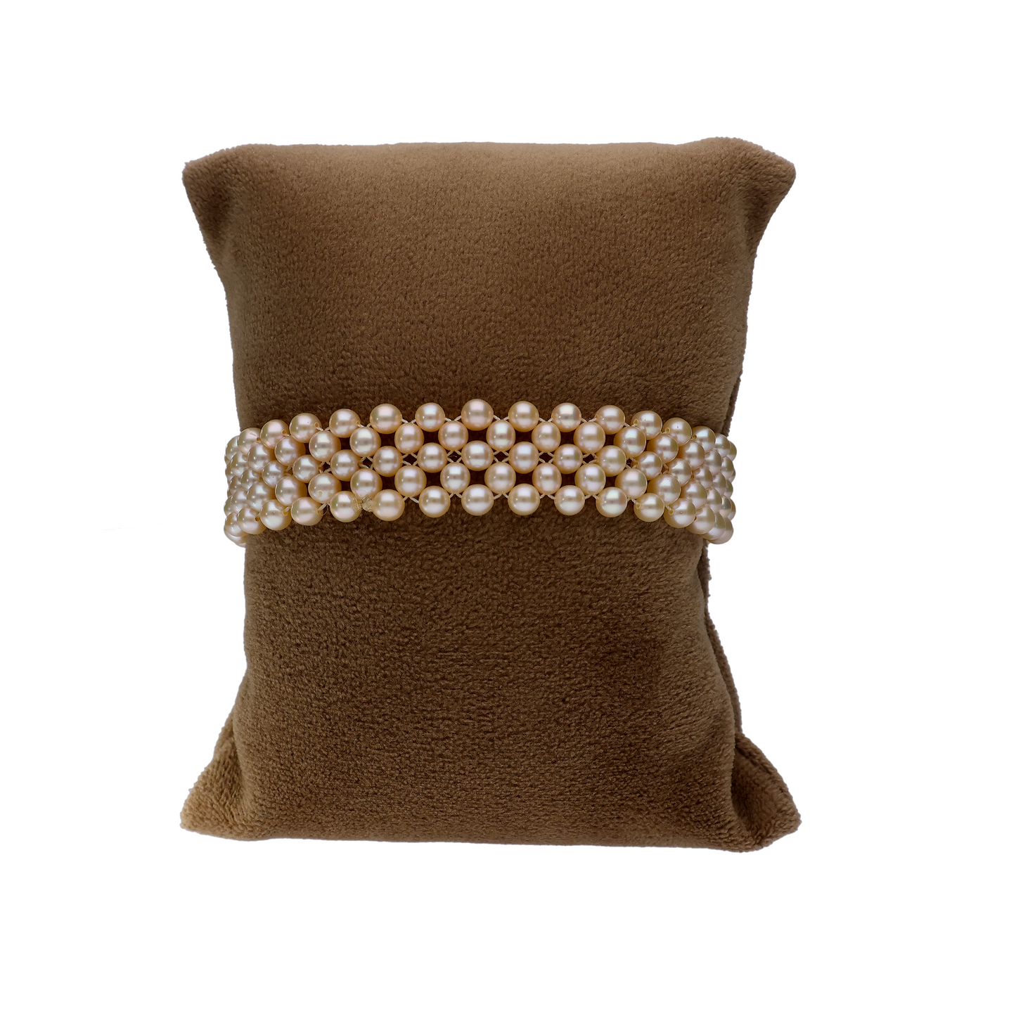 Zigzag Peach Pearl Bracelet