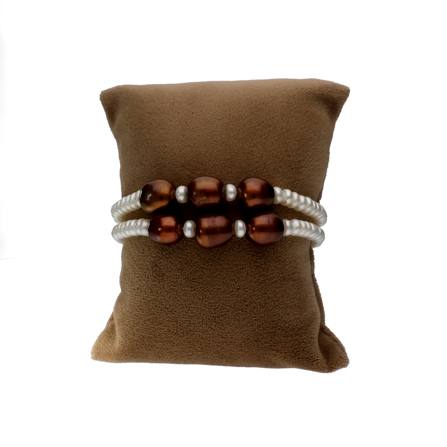 Brown & White Pearl Bracelet