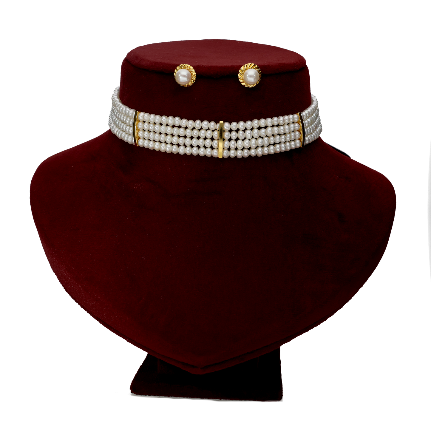 Hyderabadi Pearl Four Row Choker