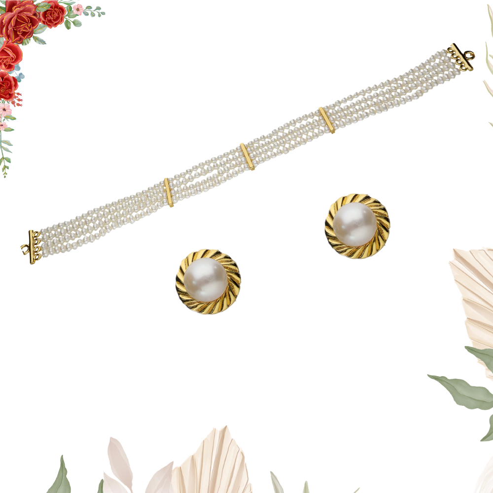 Hyderabadi Pearl Four Row Choker