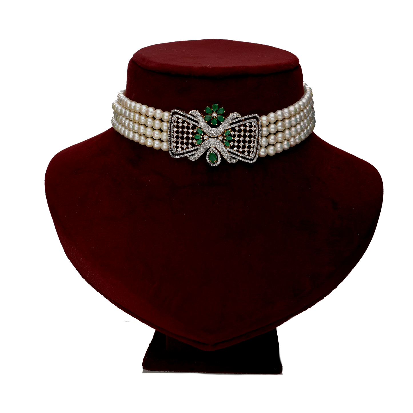 Glamorous White Round Pearl Necklace Choker