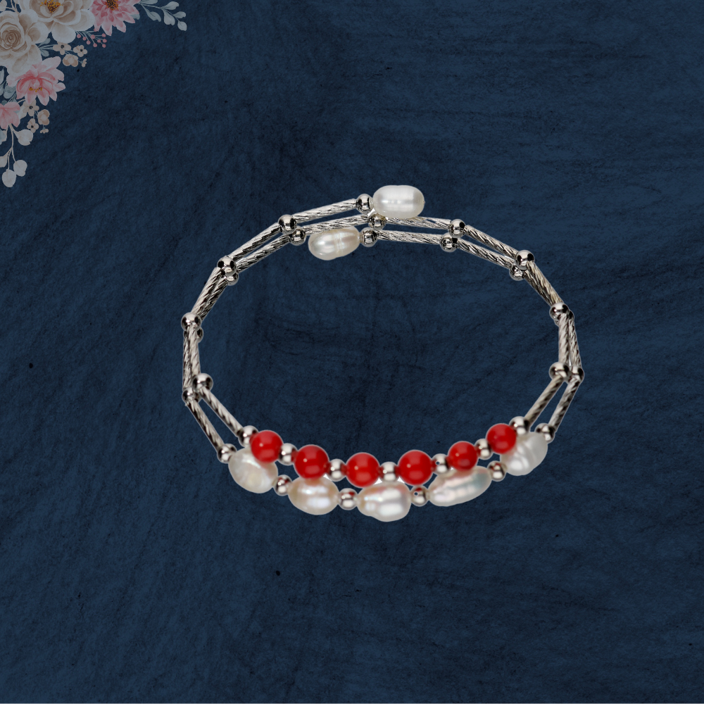 White And Ruby Mixed Fancy Bracelet
