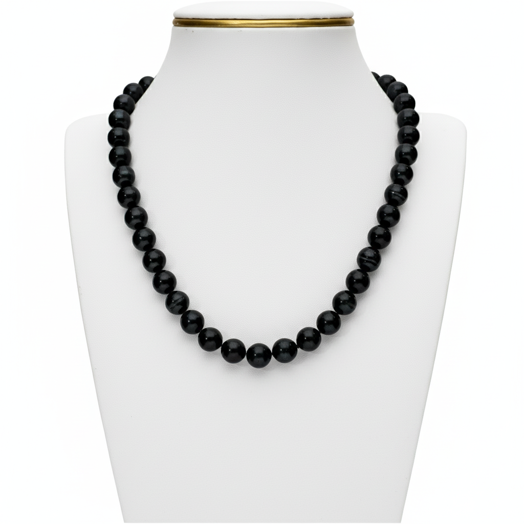Black round single row Necklace