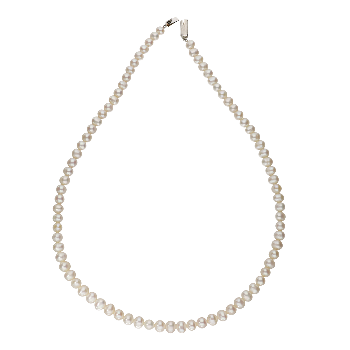 White Single Strand Pearl Necklace