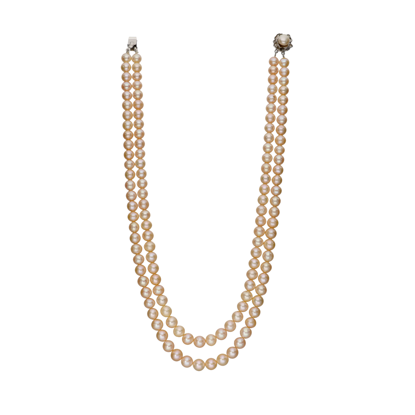 Designer Shaded Peach Pearl Necklace