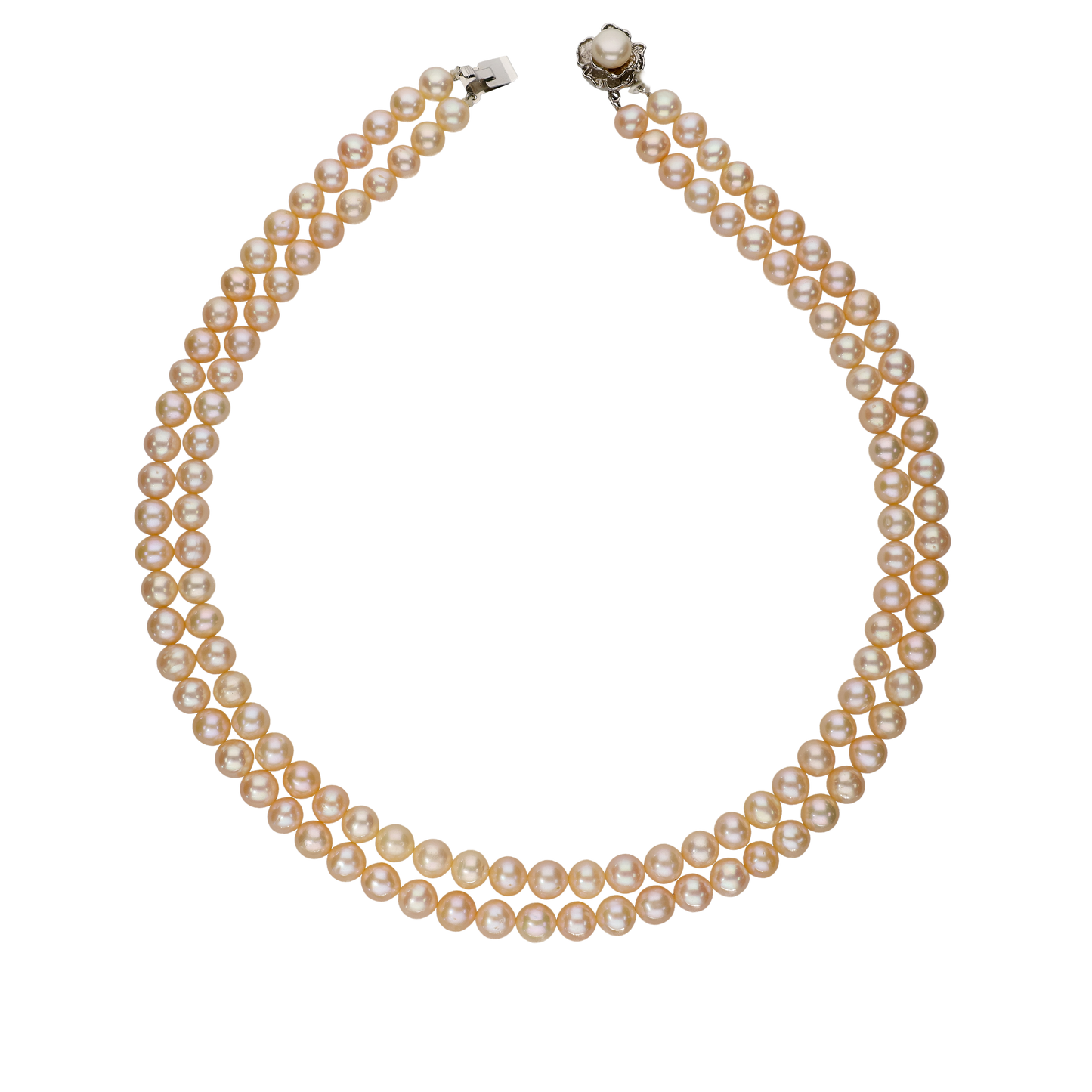 Designer Shaded Peach Pearl Necklace