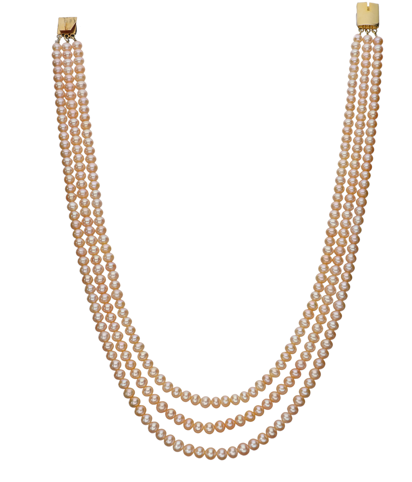 Elegant Peach Pearl Necklace