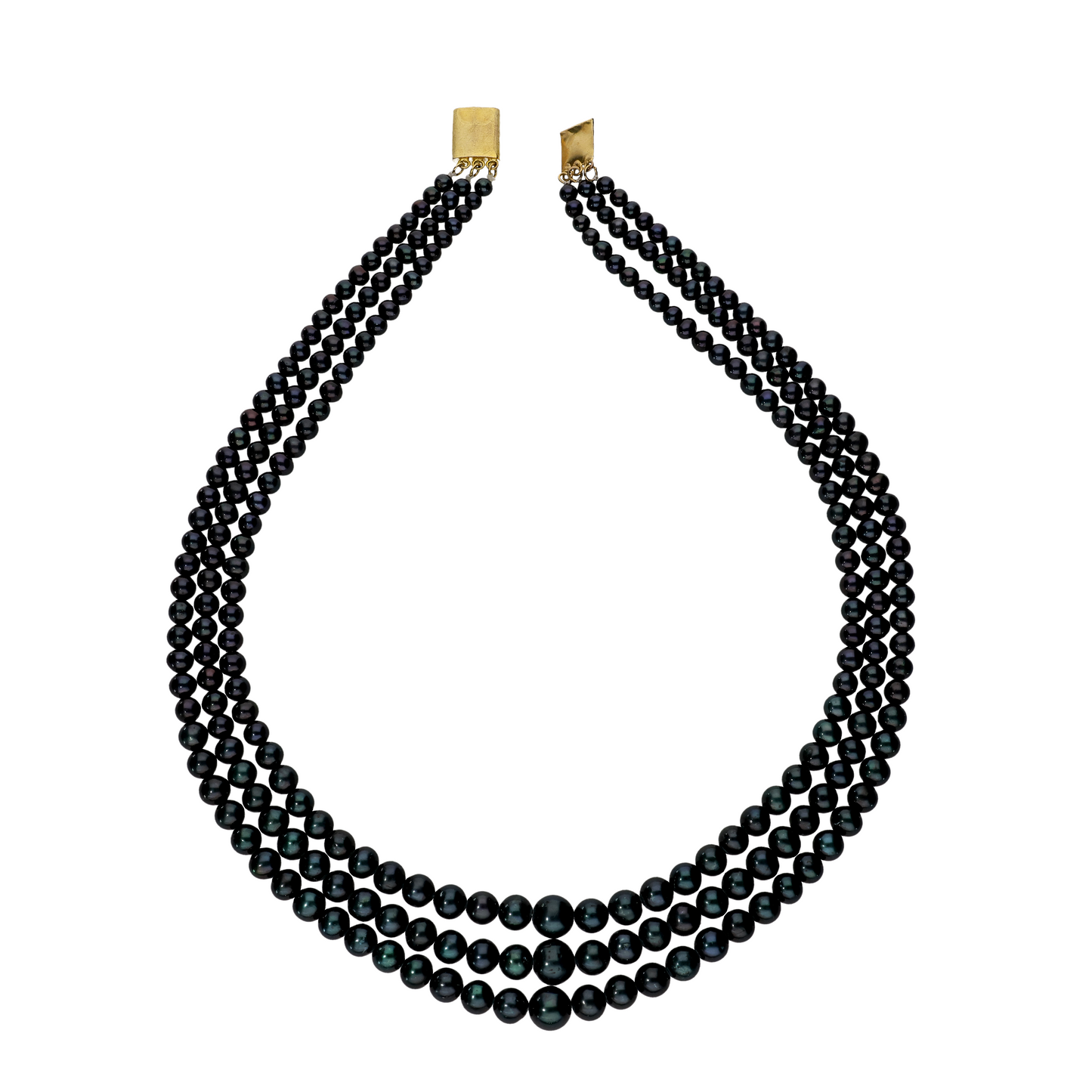 Black Subtle Button Pearl Necklace