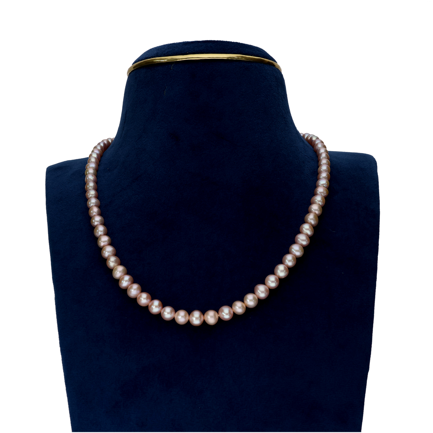 Pink Glamorous Round Pearl Necklace