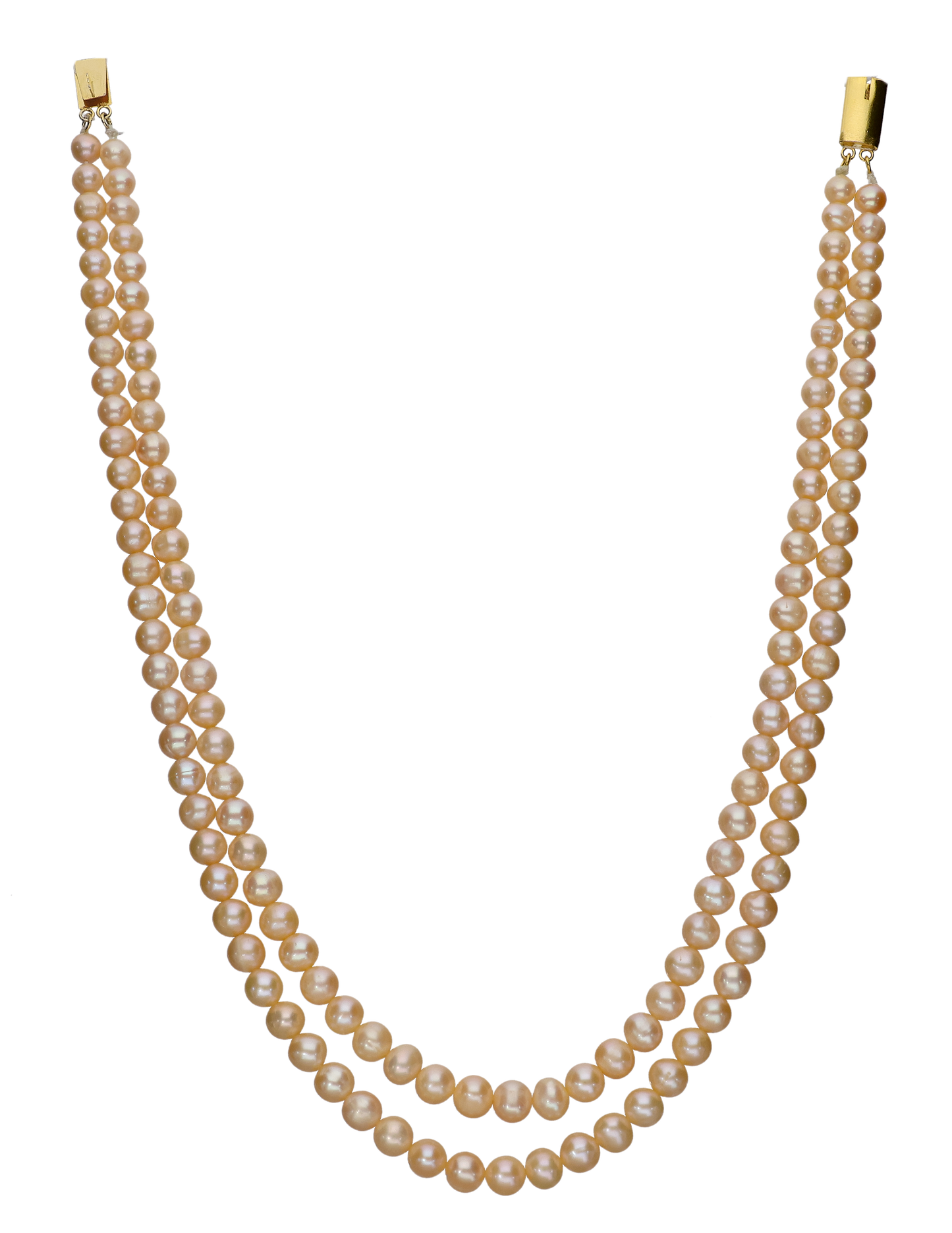 Peach Glittering Pearl Necklace