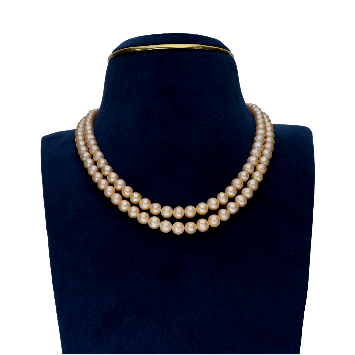 Peach Glittering Pearl Necklace