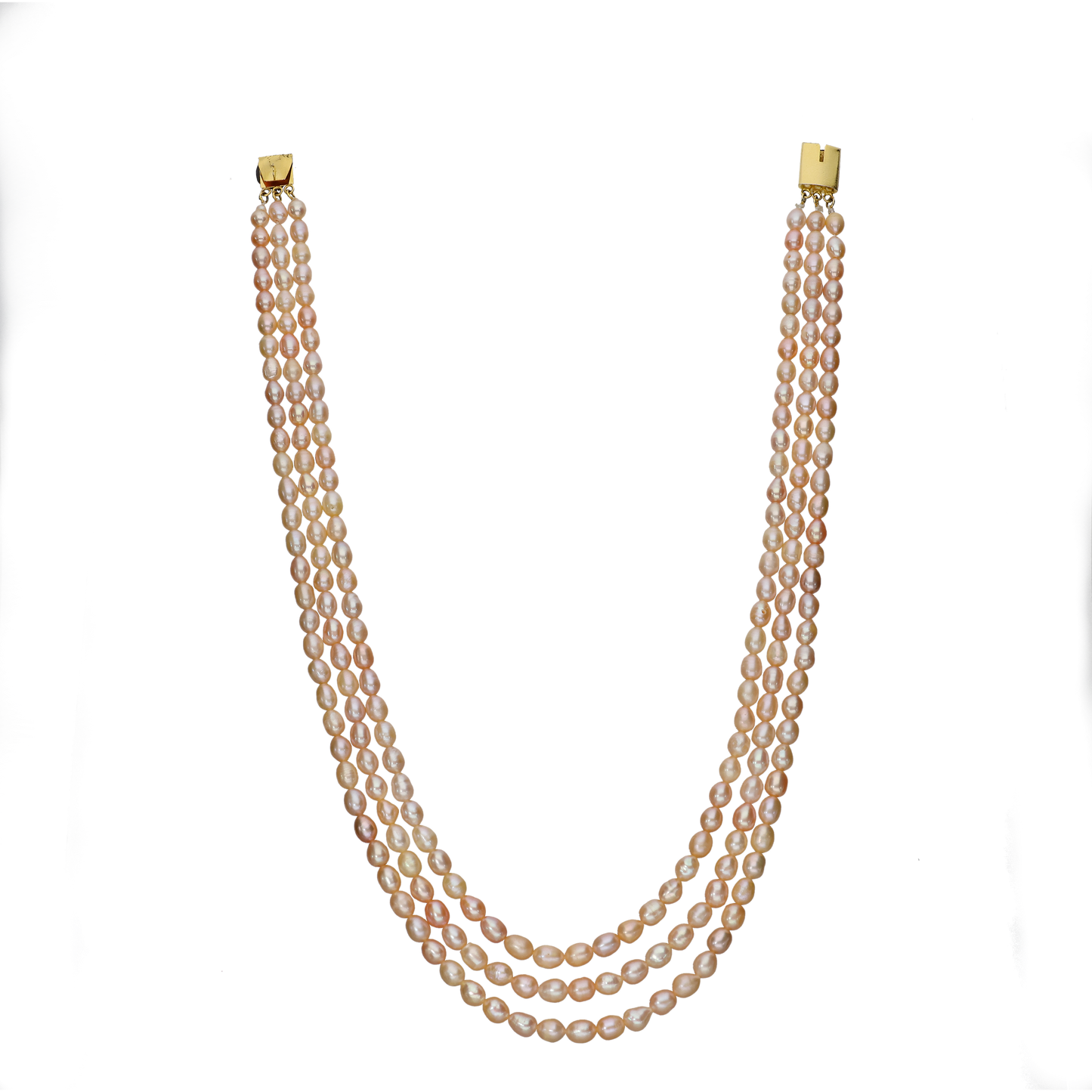 Button Peach Pearl Necklace