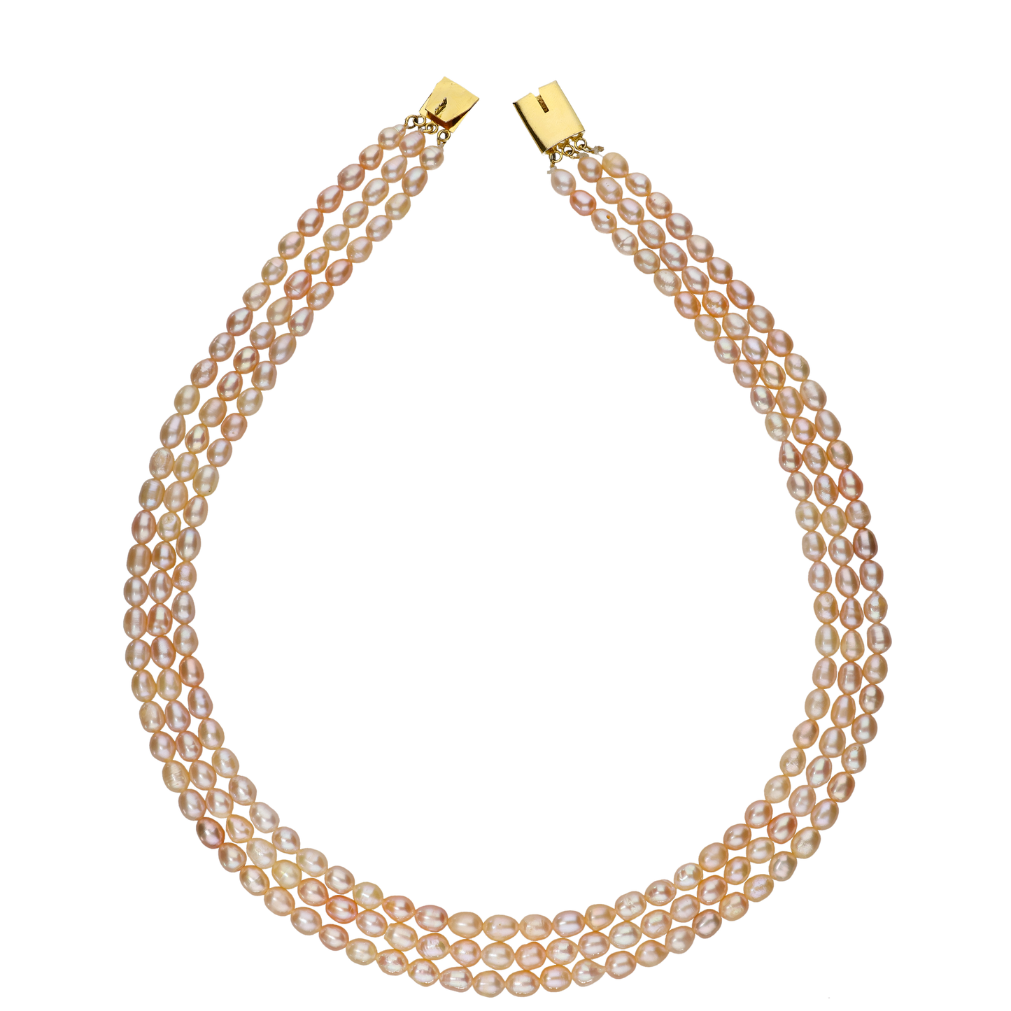 Button Peach Pearl Necklace