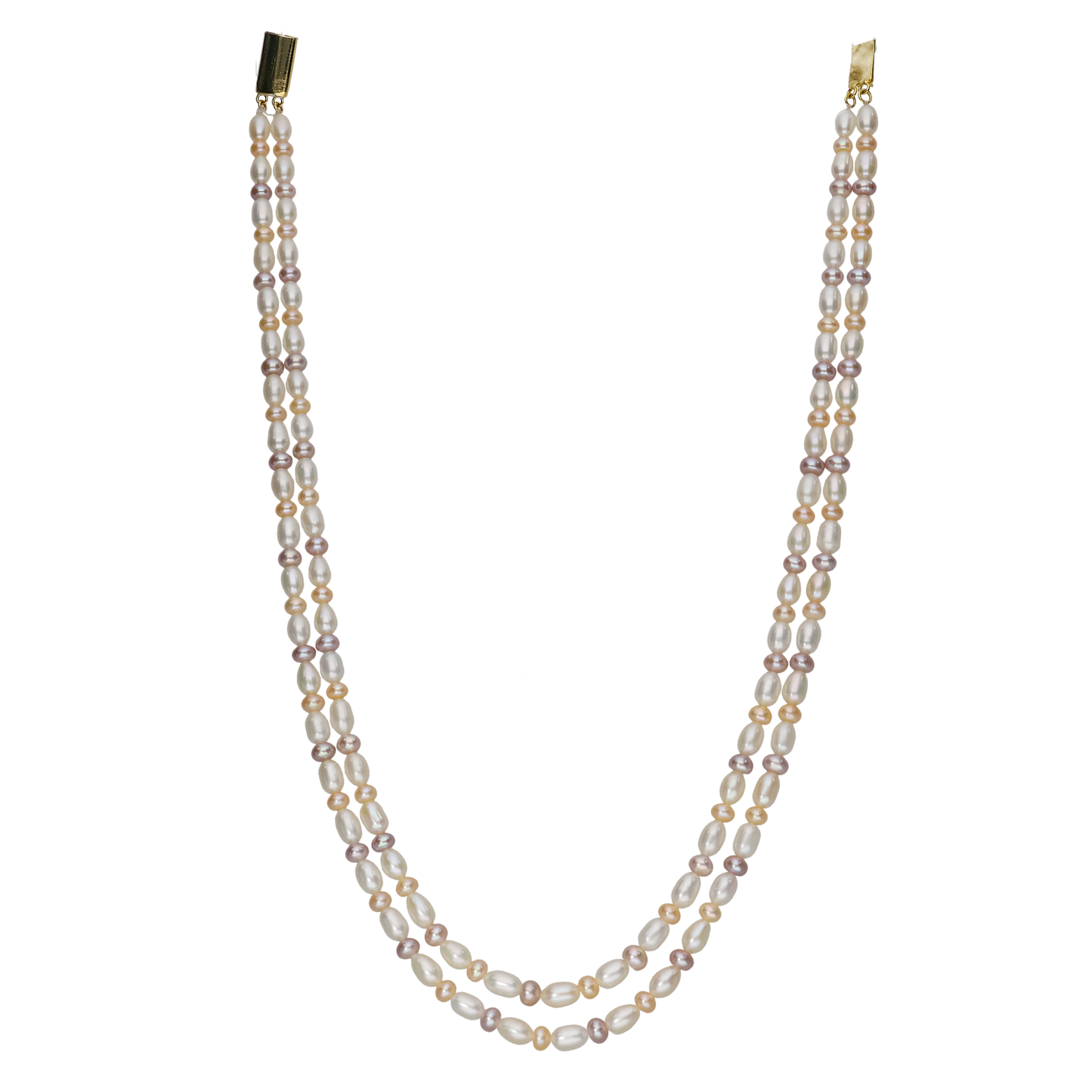 Multi -Coloured Oval Pearl Necklace