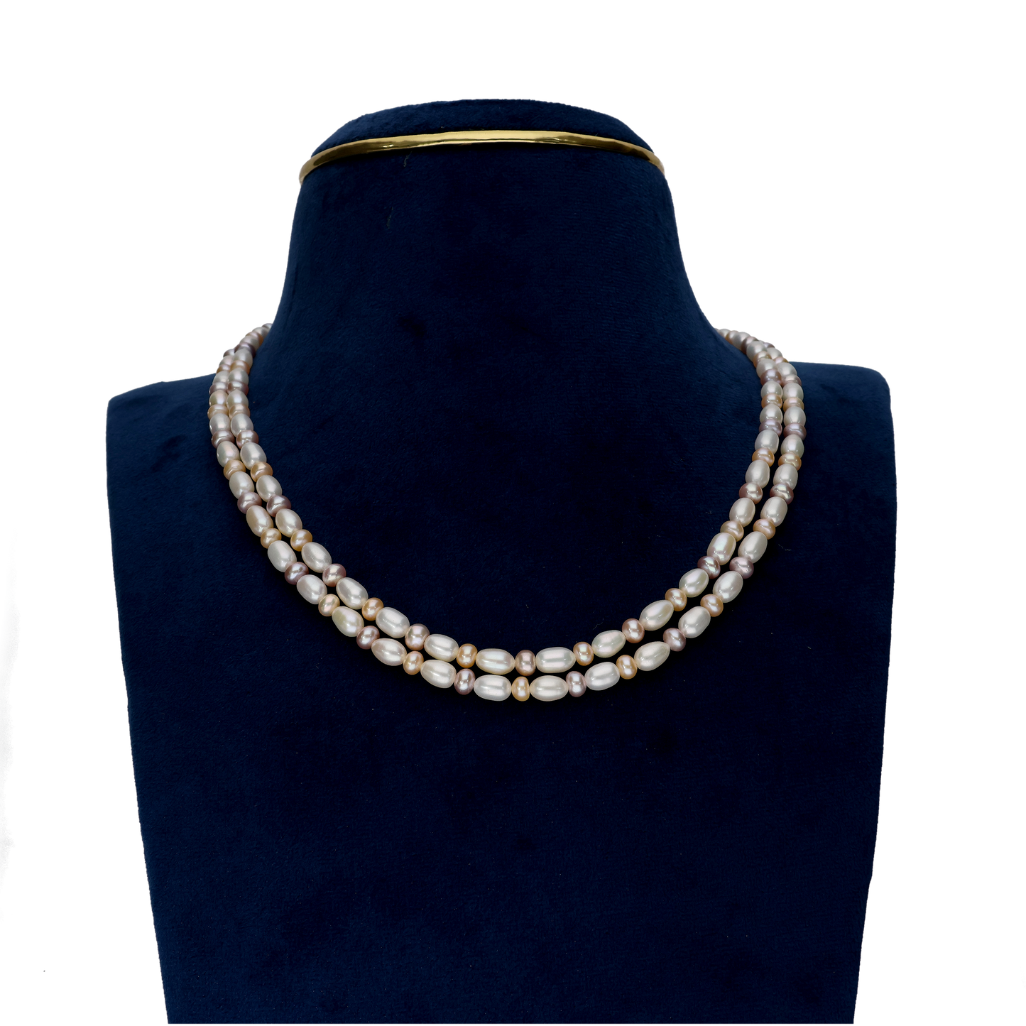 Multi -Coloured Oval Pearl Necklace