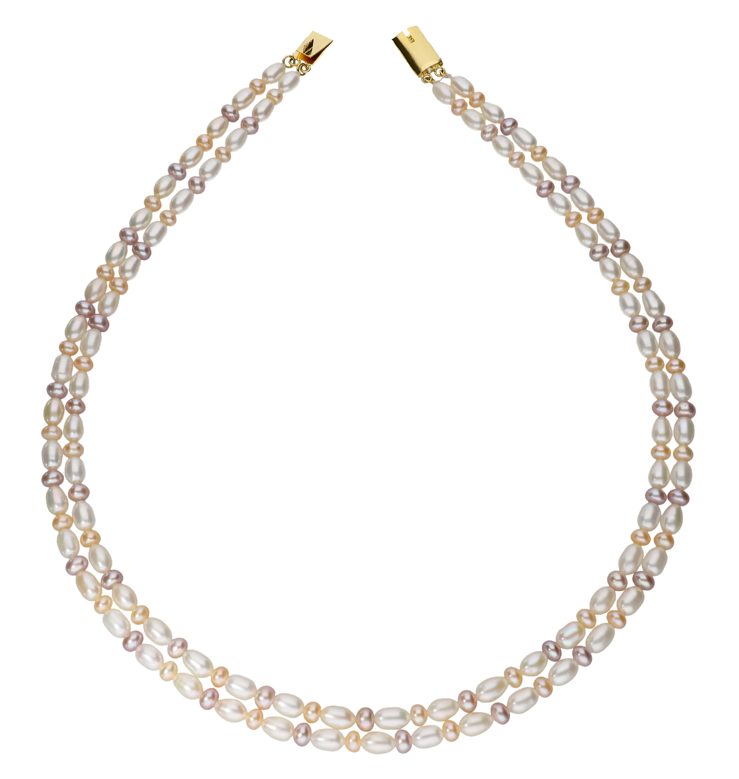 Multi -Coloured Oval Pearl Necklace