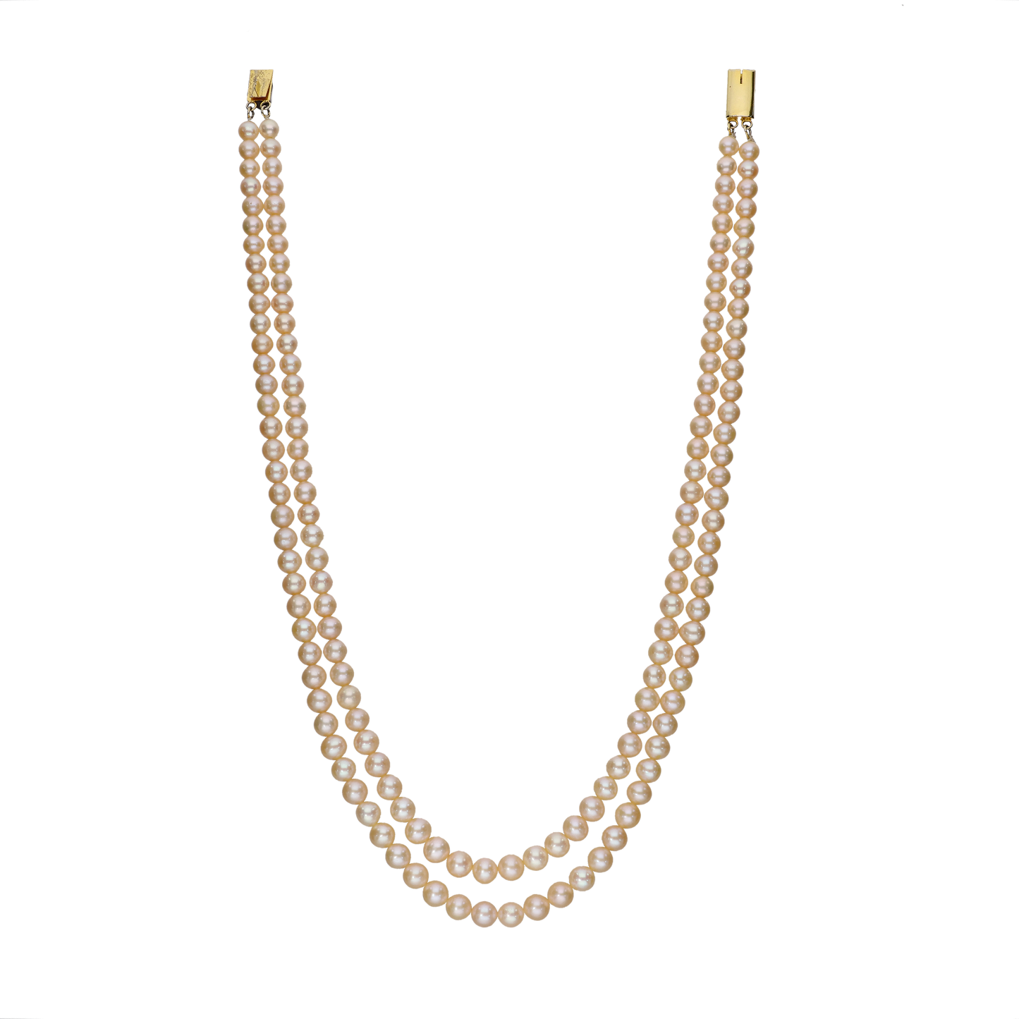 Roundish Peach Pearl Necklace