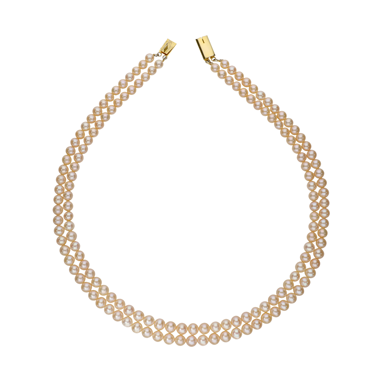Roundish Peach Pearl Necklace