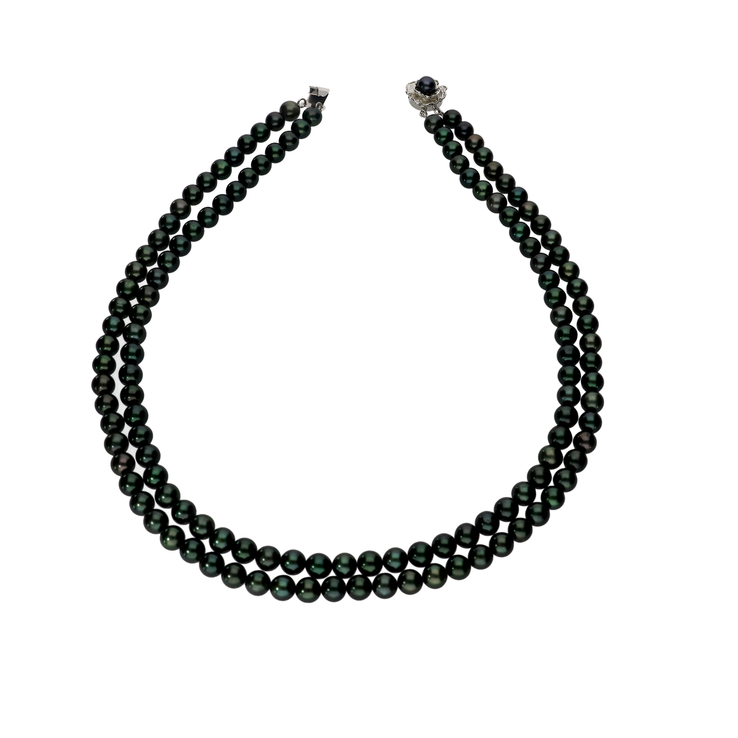 Black Round Pearl Necklace