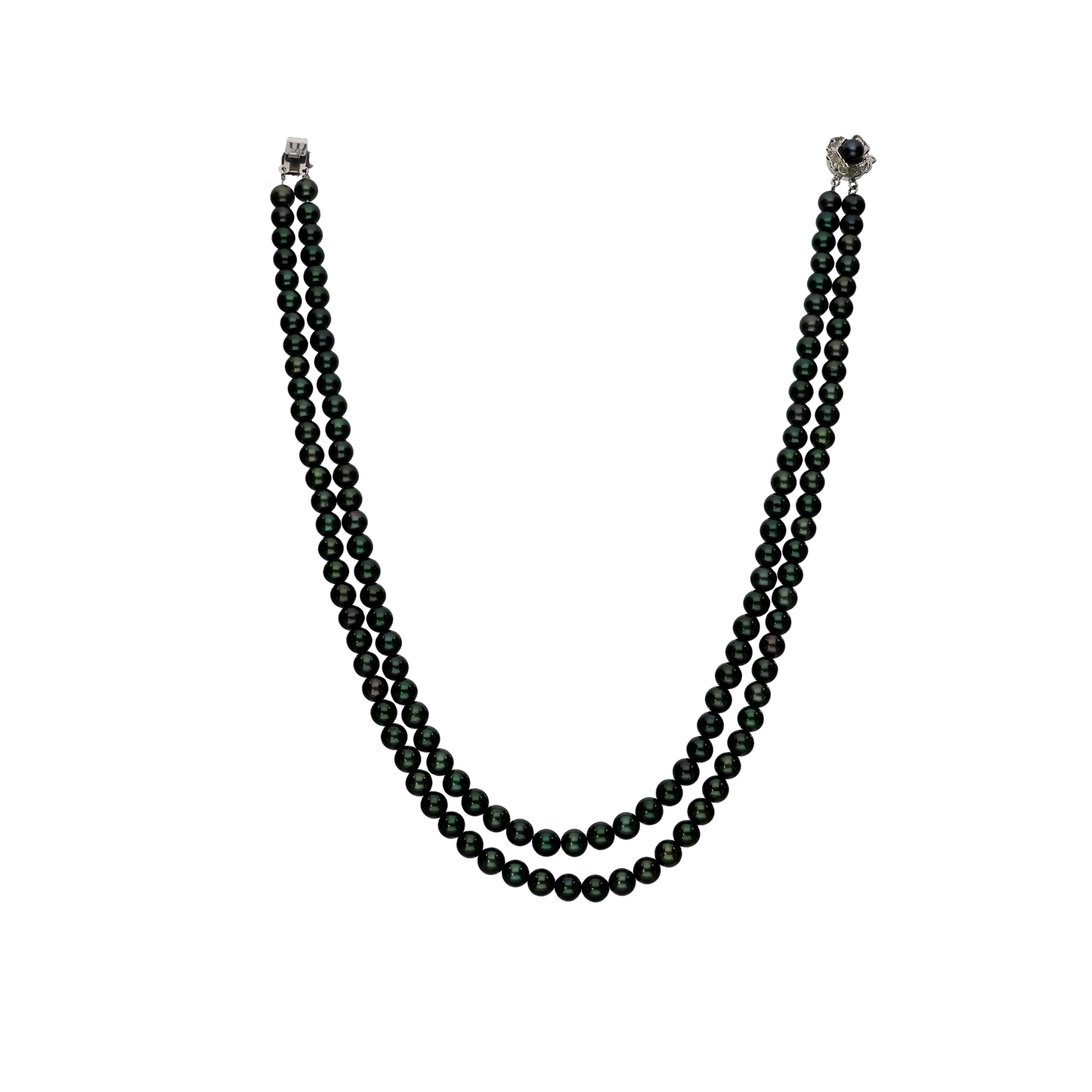 Black Round Pearl Necklace