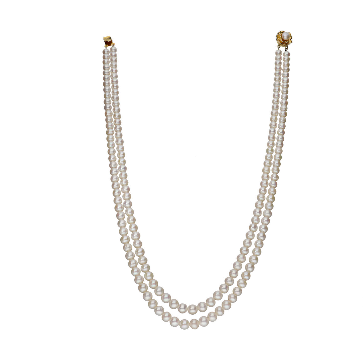 White 2 Layered Pearl Necklace