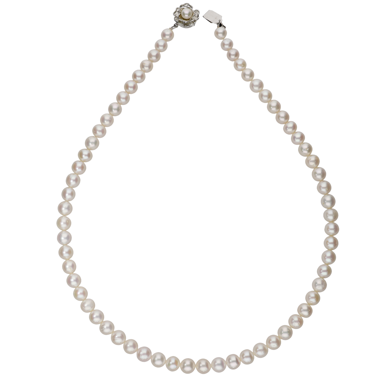 Round White Pearl Necklace