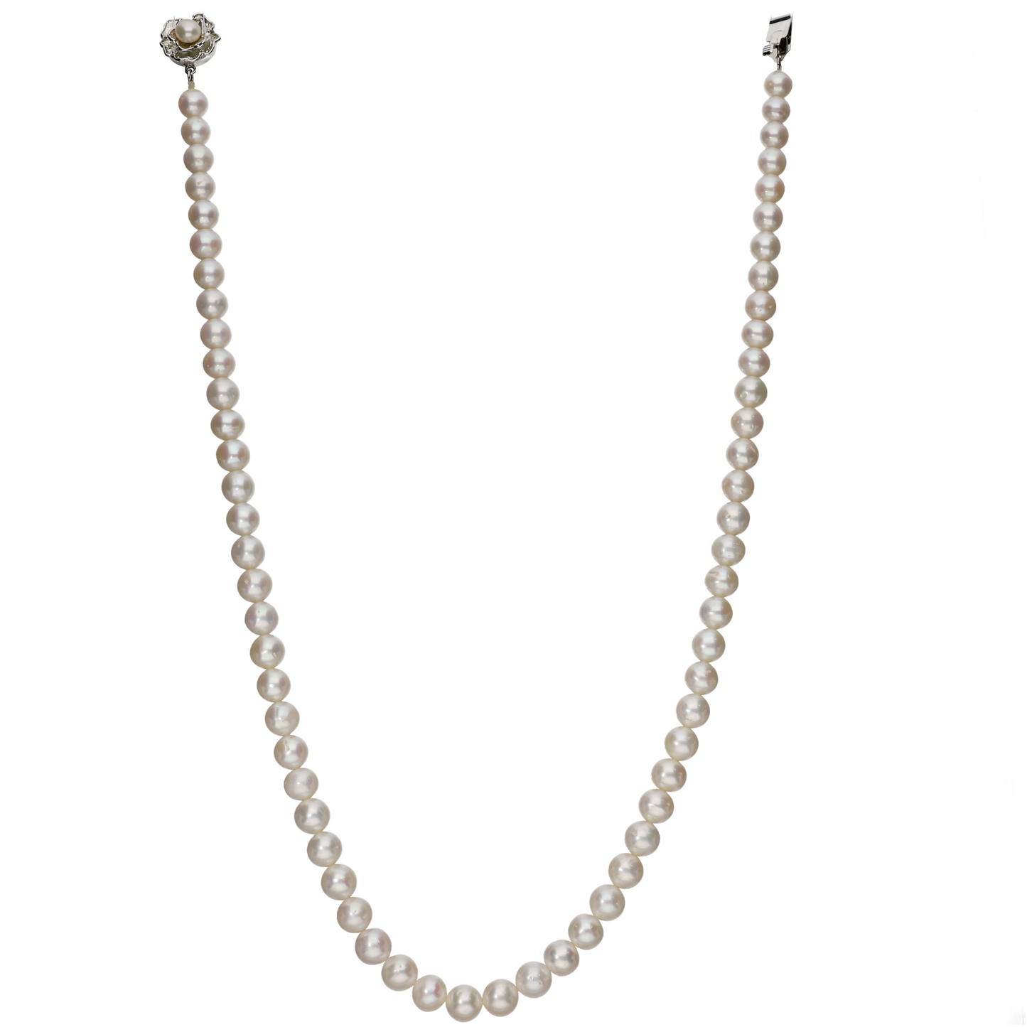 Round White Pearl Necklace