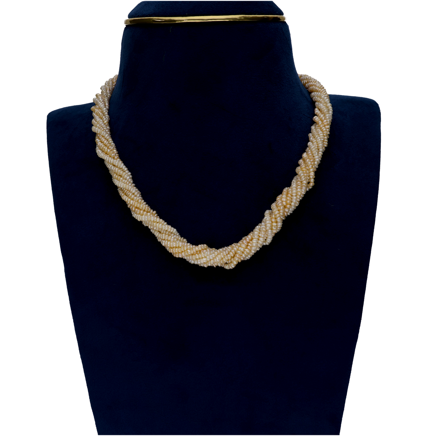Cream Colour Ricel Pearl 8 Rows Necklace