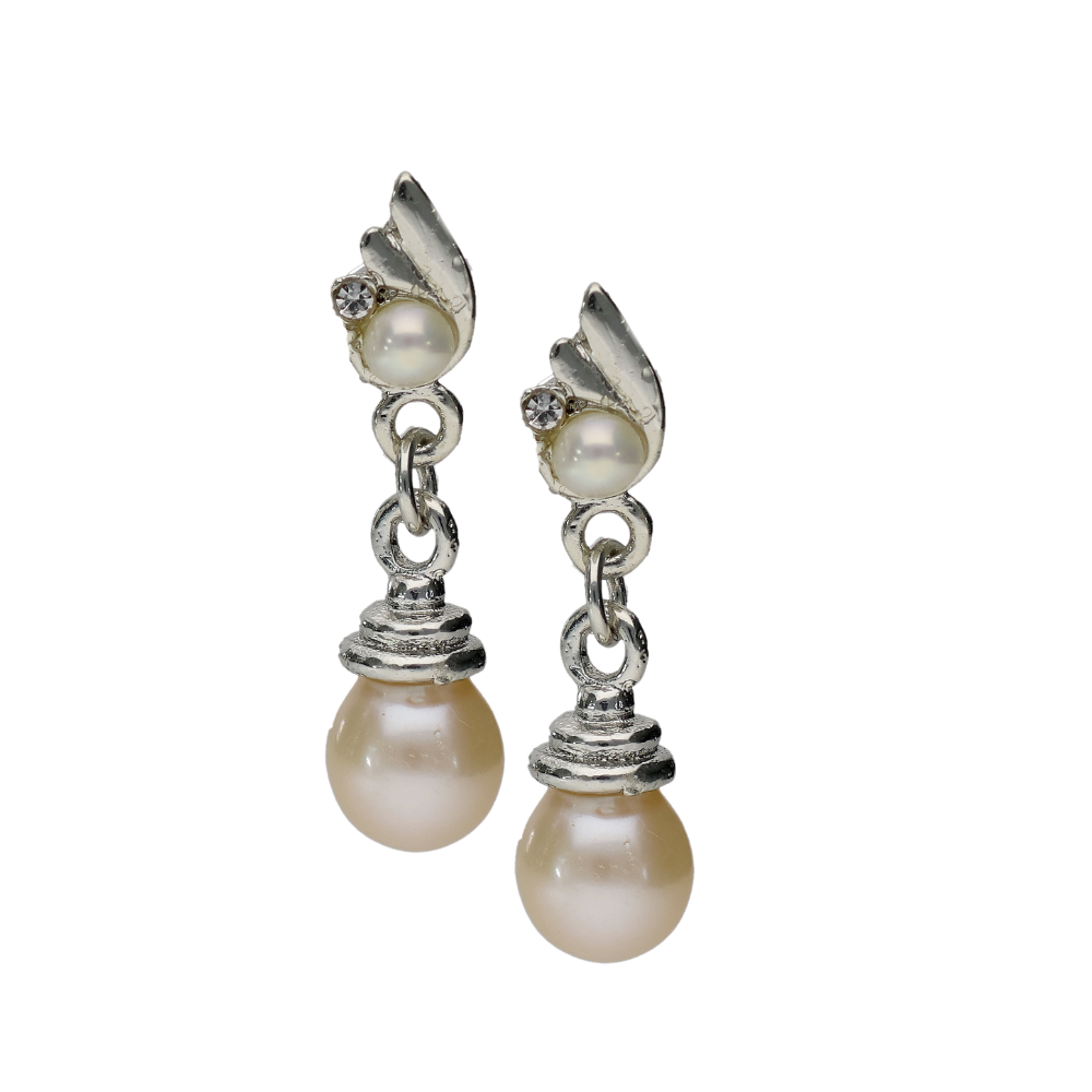 White gracy & PeachPearl Earring