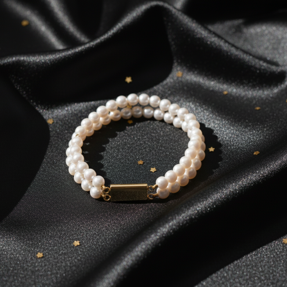 Peach Colour Pearl Bracelet