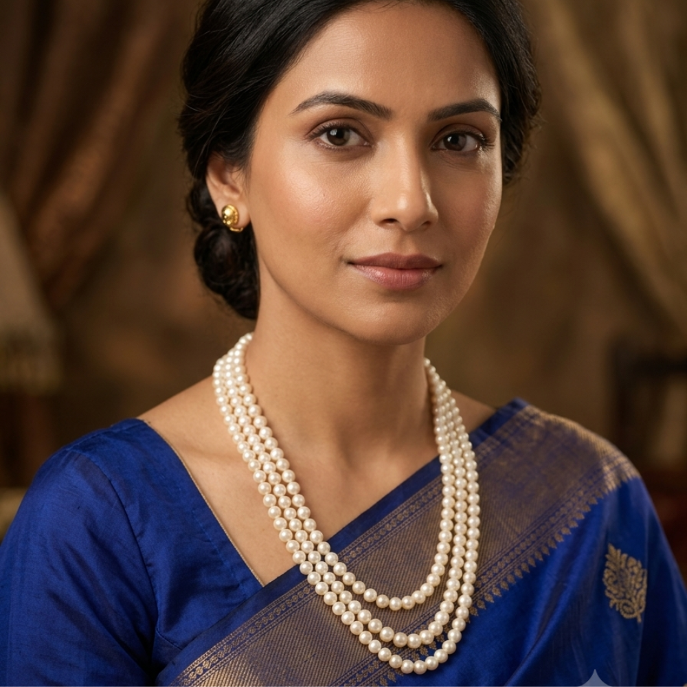 Heritage White Three Pearl Strands
