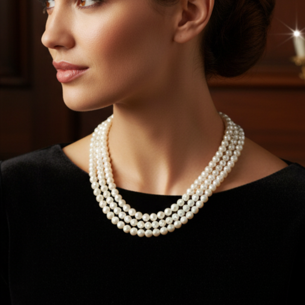 White Round Pearl Necklace