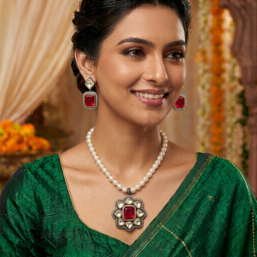 Hyderabadi Pearl Lockets set