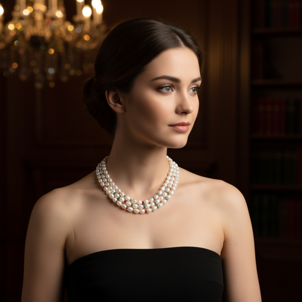 Mixed Beaded Pearl Necklace