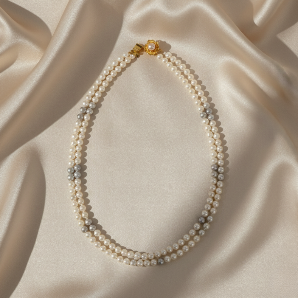 White Beautiful Rounded Pearl Necklace