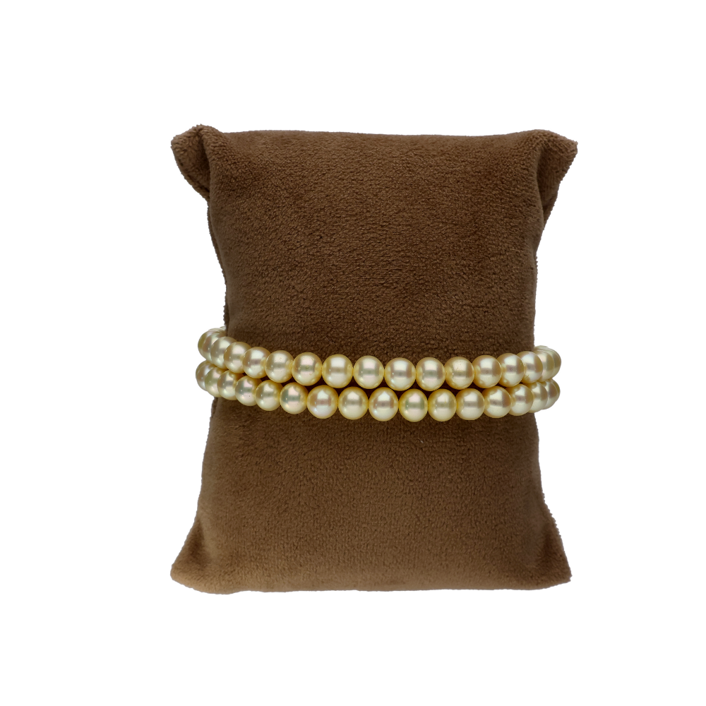 Yellow 2 Line Pearl Bracelet
