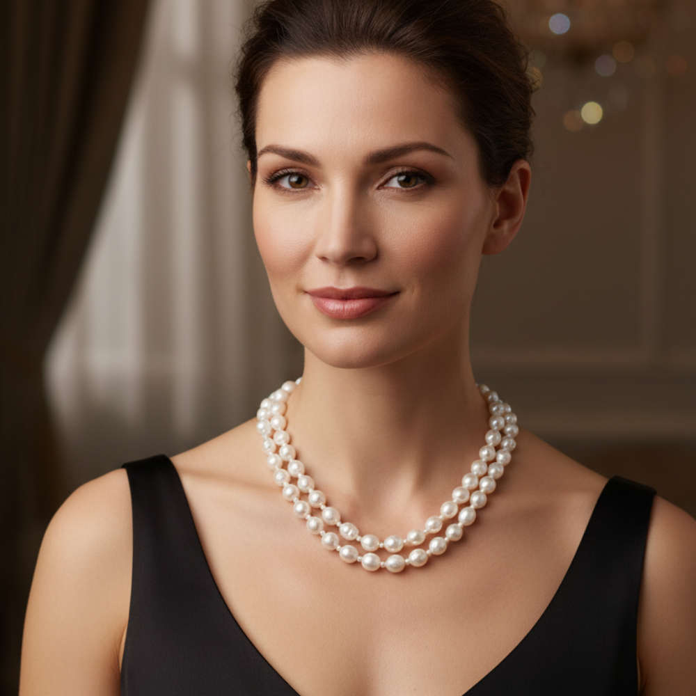 Pretty Beautiful White Pearl Necklace