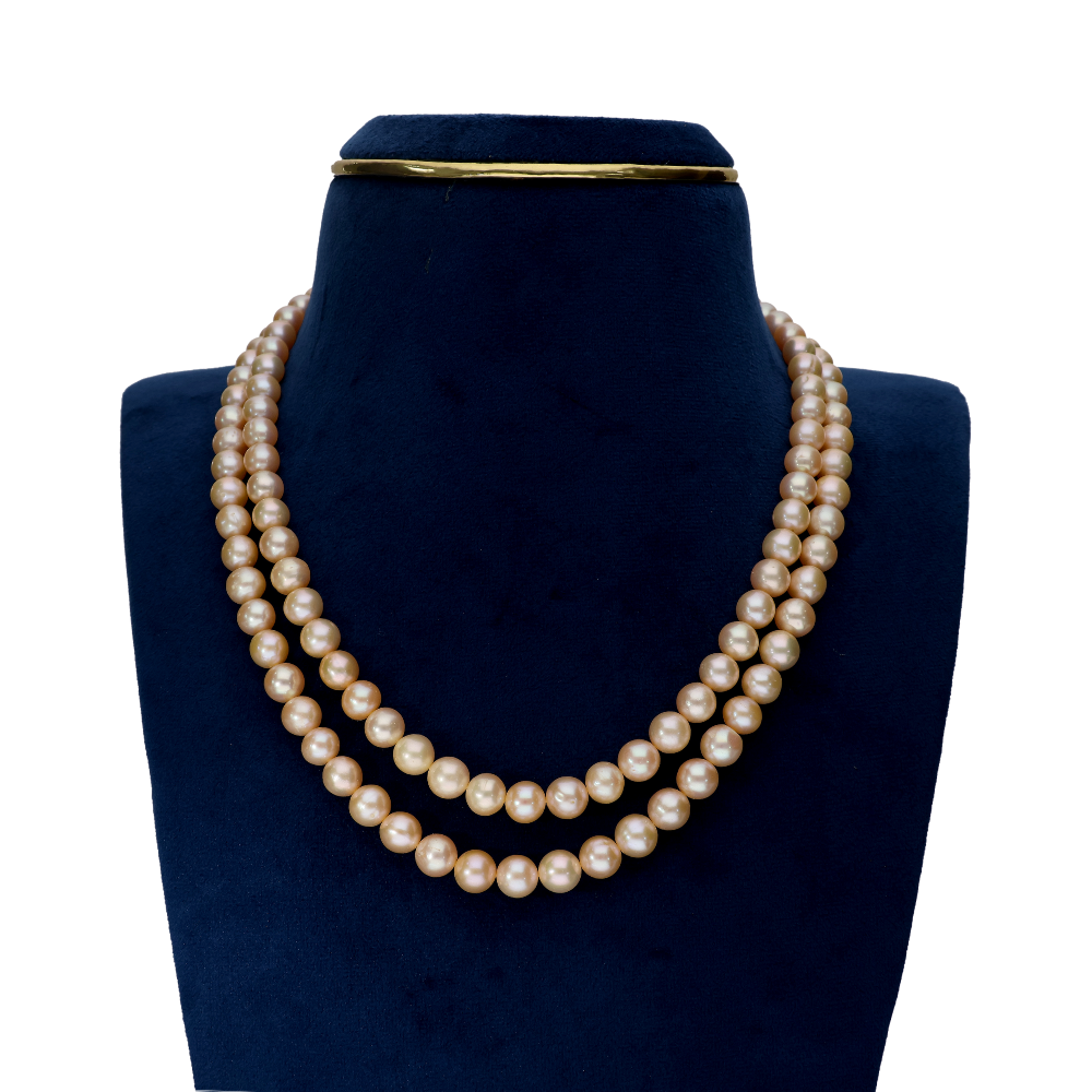 Designer Shaded Peach Pearl Necklace