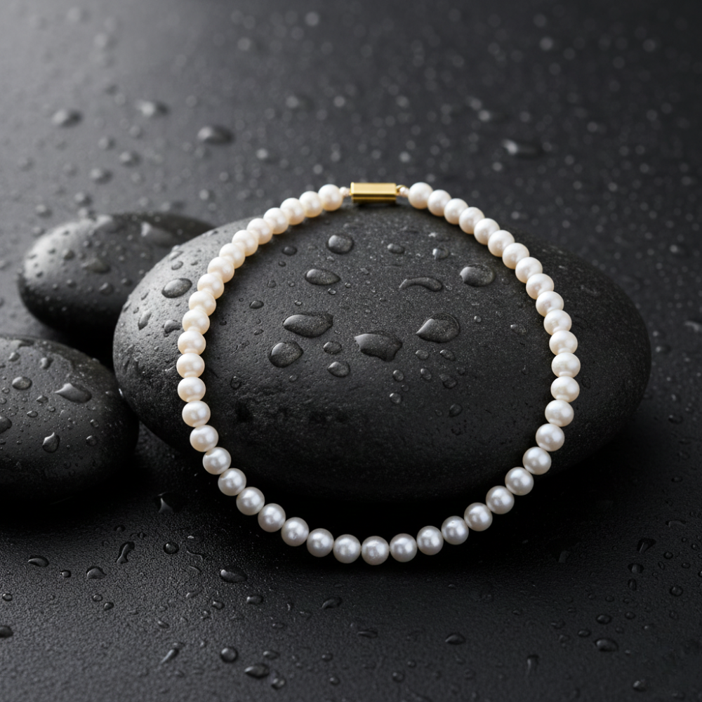 Contemporary Classic White Pearl Necklace