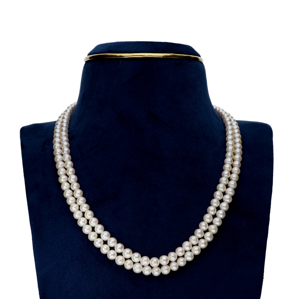 White 2 Layered Pearl Necklace
